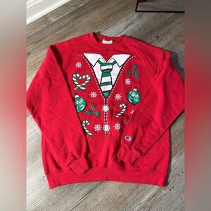 Notre Dame Fighting Irish Sweatshirt Christmas Champion Red Green Pullover L